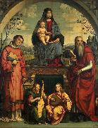 Francesco Francia Madonna and Child with Sts Lawrence and Jerome oil painting reproduction